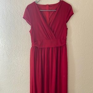 Red floor length dress